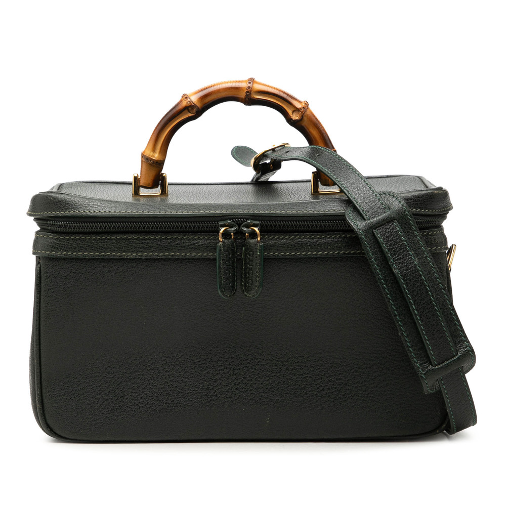 Pre-Loved Gucci Calfskin Bamboo Vanity Bag